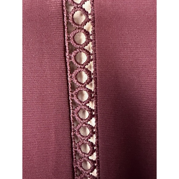 Taylor Burgundy Ruffle Cap Sleeve High-Low Midi Geometric Dress Women's Size 16W - Picture 9 of 16